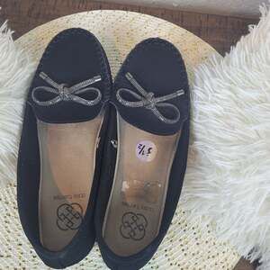 Daisy Fuentes Destina Black Memory Foam Rhinestone Flats